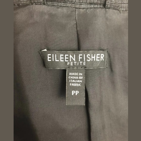 Eileen Fisher Draped Front Jacket Black Textured - Picture 8 of 8